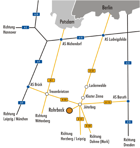 Eine kleine Karte, wie sie uns finden. - Landhof in Rohrbeck